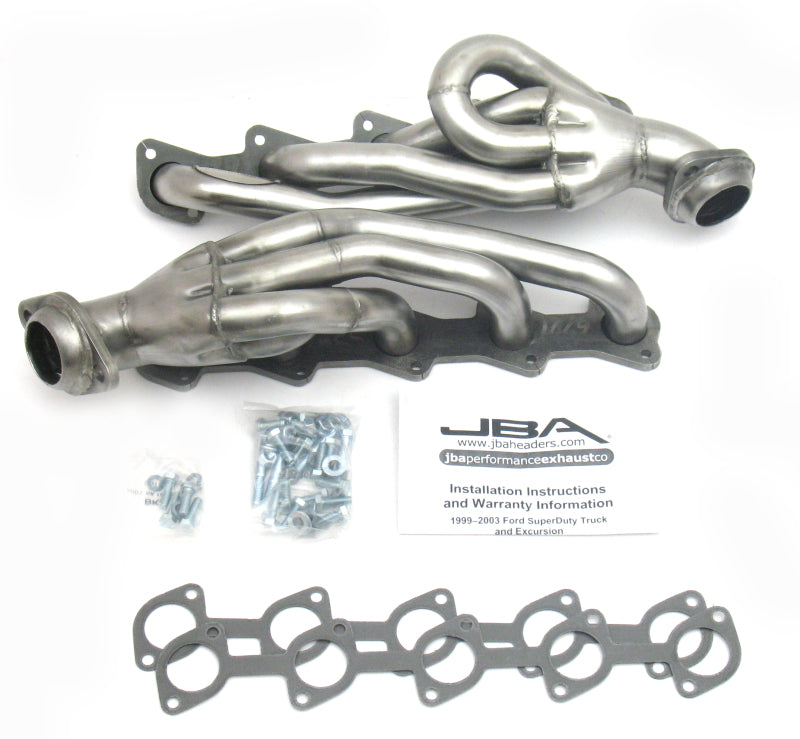 JBA 1669S | 99-04 FORD TRUCK 6.8L 2V V10 W/O EGR 1-1/2IN PRIMARY RAW 409SS CAT4WARD HEADER; 1999-2004 - eliteracefab.com