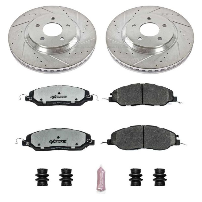 Power Stop 11-14 Ford Mustang Front Z26 Street Warrior Brake Kit - eliteracefab.com