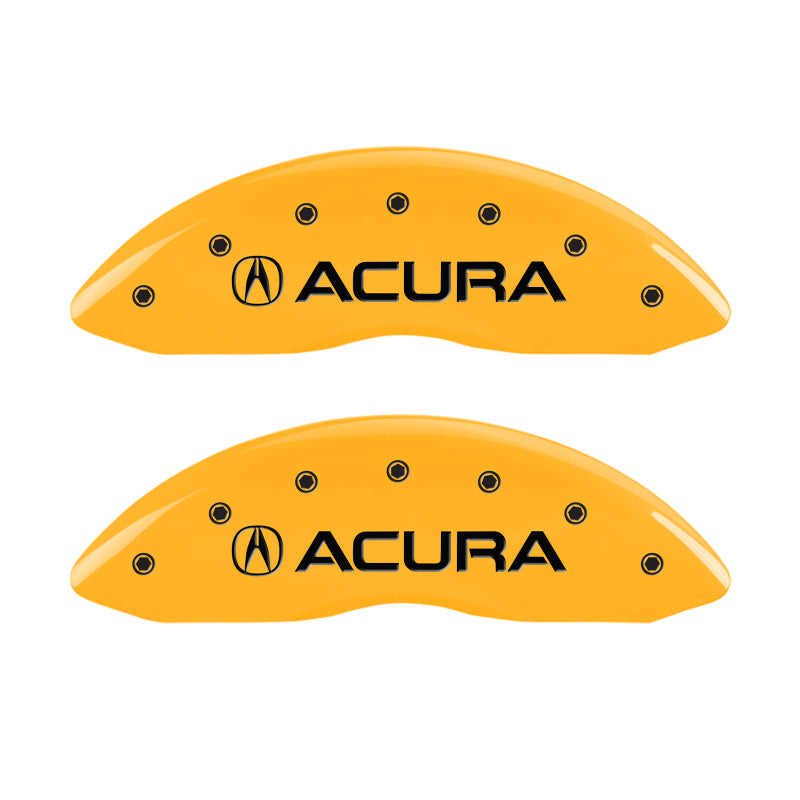 MGP 4 Caliper Covers Engraved Front & Rear Acura Yellow Finish Black Char 2008 Acura TL