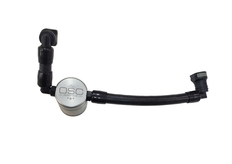 J&L 11-17 Ford Mustang V6 Passenger Side Oil Separator 3.0 V2 - Clear Anodized J&L