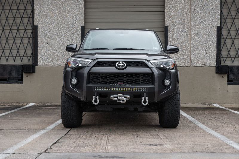 Road Armor 14-20 Toyota 4Runner Stealth Front Low Profile Winch Bumper w/Single Row Light - Tex Blk - eliteracefab.com