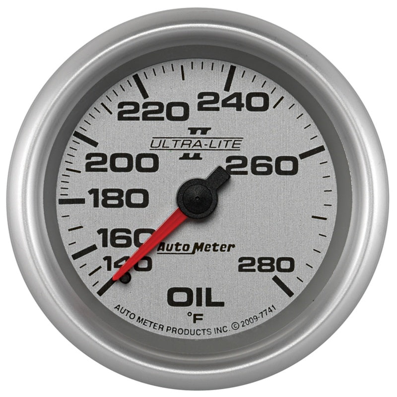 AutoMeter Gauge Oil Temp 2-5/8in. 140-280 Deg. F Mechanical Ultra-Lite II 7741