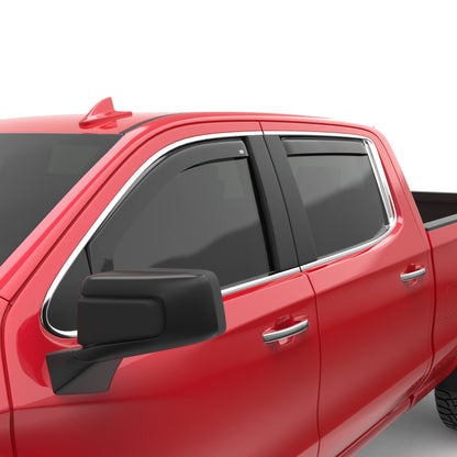 EGR 2019 Chevy 1500 Crew Cab In-Channel Window Visors - Dark Smoke EGR