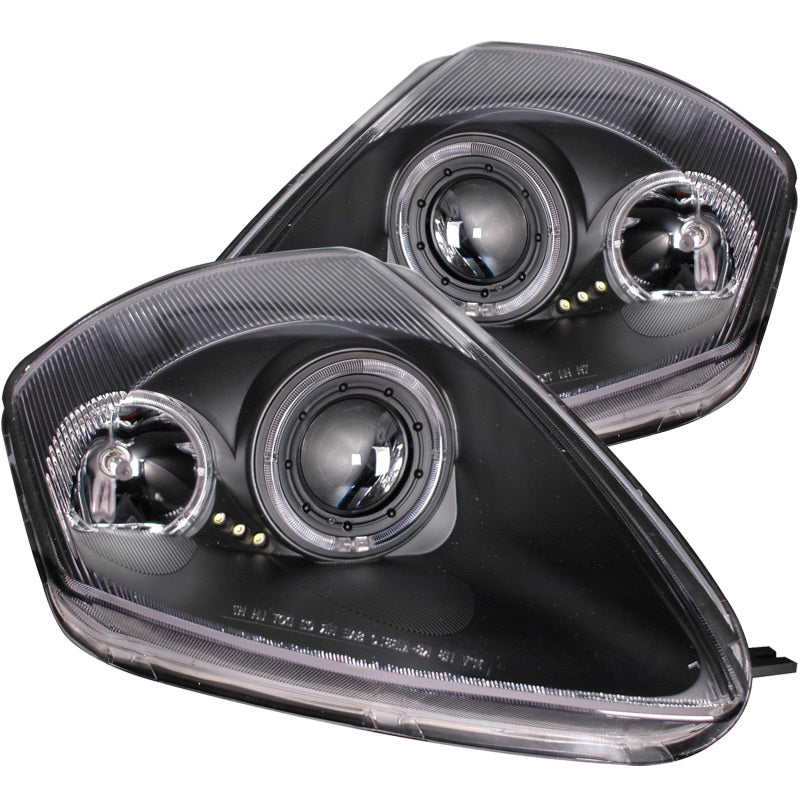 ANZO USA Mitsubishi Eclipse Projector Headlights W/ Halo Black; 2000-2005 - eliteracefab.com