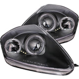 ANZO USA Mitsubishi Eclipse Projector Headlights W/ Halo Black; 2000-2005