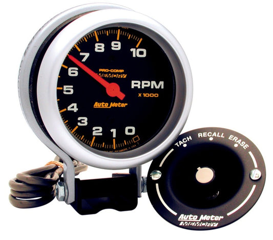 AutoMeter Gauge Tachometer 3-3/4in. 10K RPM Pedestal W/Peak Memory Pro-Comp 6601