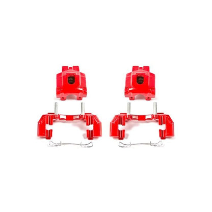 Power Stop 99-04 Jeep Grand Cherokee Rear Red Calipers w/Brackets - Pair - eliteracefab.com