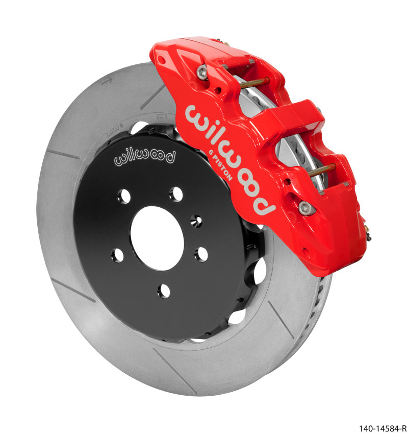 Wilwood AERO6 Front Kit 14.00in BBK - 08-12 Audi A4/A5/S5 - Red Drilled & Slotted Rotor Wilwood