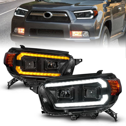 ANZO TOYOTA 4RUNNER 10-13 PROJECTOR PLANK STYLE HEADLIGHTS BLACK W/ SEQUENTIAL SIGNAL & DRL - 111602