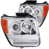 ANZO USA Dodge Nitro Projector Headlights W/ Halo Chrome Ccfl G2; 2007-2012