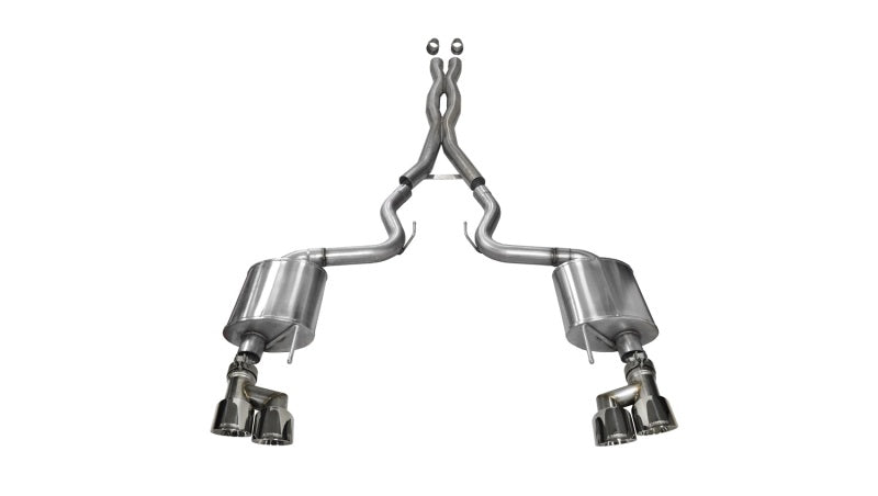 Corsa 15-16 Ford Mustang GT 5.0 3in Cat Back Exhaust Polish Quad Tips (Sport) - eliteracefab.com