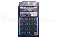 Rays L32 Dura-Nuts Straight Type Lug & Wheel Lock Set - 12x1.25 / Blue
