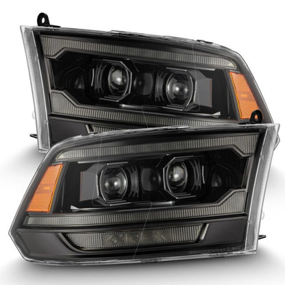 AlphaRex 880560 LUXX Series LED Projector Headlights Alpha Black Pair for 2009-2018 Ram 1500 2500 3500