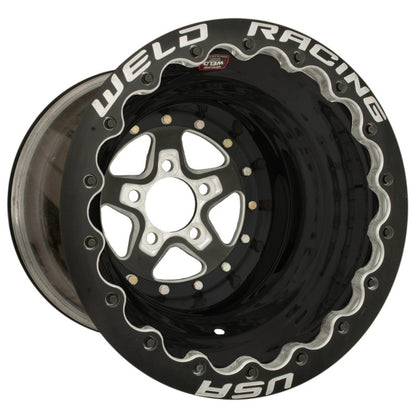 Weld Alumastar 2.0 18x6 / 5x4.5 BP / 3.2in. BS Black Wheel - eliteracefab.com