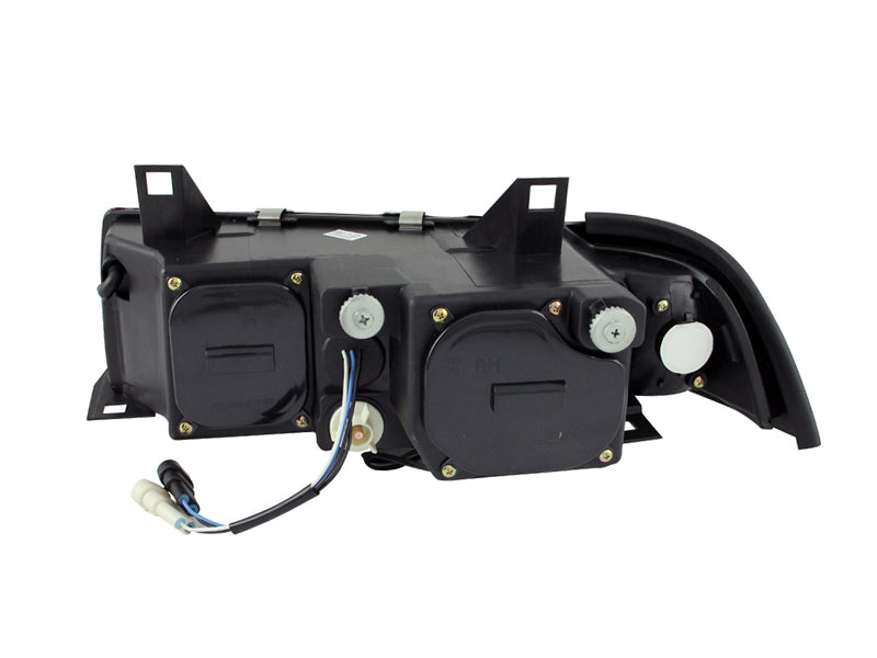 Anzo projector halo headlights clear lens black housing for 1992-1998 BMW 3 Series E36 121325