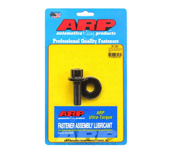 ARP 14 mm x 1.50 Thread 1.735" Long Harmonic Balancer Bolt 19 mm 12 Point Head Washer Included Chromoly - Black Oxide - eliteracefab.com