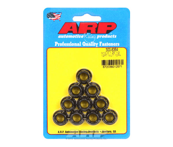 ARP 10mm x 1.25 12 Point Nuts (10) 300-8364 - eliteracefab.com