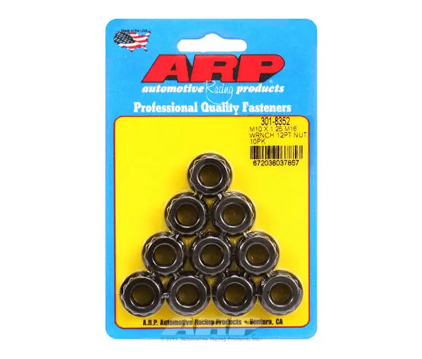 ARP M10 x 1.25 M16 Socket 12pt Nut Kit 10 Pack - eliteracefab.com