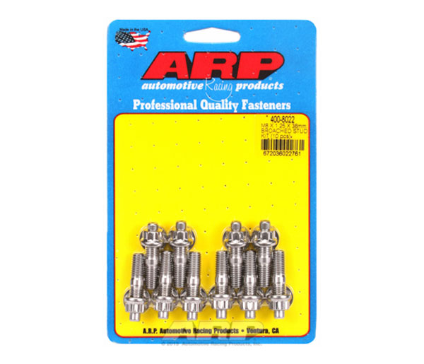 ARP Stainless Steel Stud Kit - (10) M8 x 1.25" x 38mm - eliteracefab.com