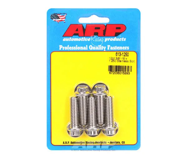 ARP Stainless Steel Bolt Kit - 12 Point (5) 3/8-16 x 1.250 - eliteracefab.com