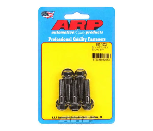 ARP M8 x 1.25 x 30 Black Oxide Hex Bolts (5/pkg) - eliteracefab.com