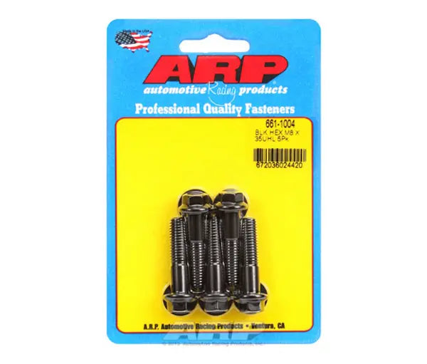 ARP M8 x 1.25 x 35 Black Oxide Hex Bolts (5/pkg) - eliteracefab.com