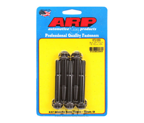 ARP M10 x 1.50 x 70 12pt Black Oxide Bolts (5/pkg).