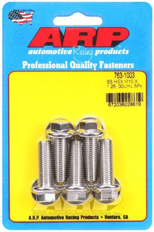 ARP M10 x 1.25 x 30 SS Hex Bolts (5/pkg) - eliteracefab.com