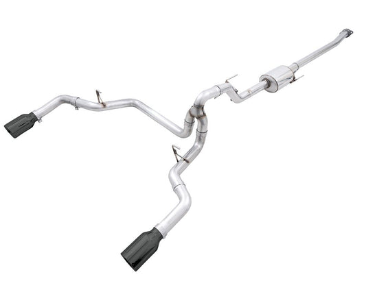 AWE OFG dual split cat back exhaust for Ford F-150 with 5 inch diamond black tips 3015-33119
