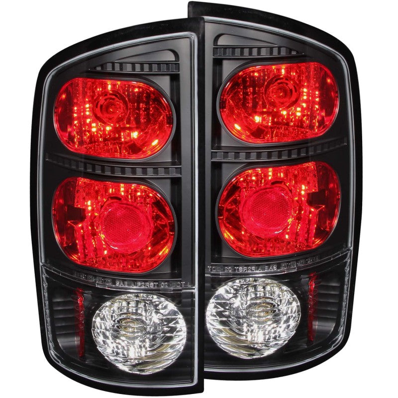 ANZO USA Dodge Ram 1500 / 2500 / 3500 Taillights Black; 2002-2005 - eliteracefab.com