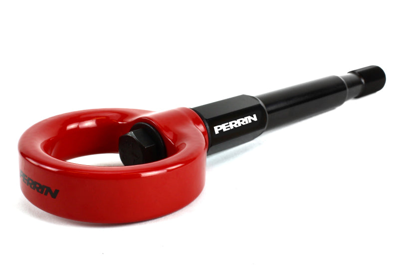 Perrin 08-14 Subaru WRX/STI Hatchback Tow Hook Kit (Rear) - Red - eliteracefab.com