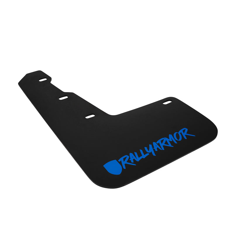 Rally Armor UR Mudflaps Black Urethane w/ New Era Blue Logo 2015-2021 WRX / 2015-2021 STI - eliteracefab.com