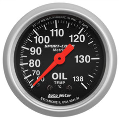 AutoMeter GAUGE; OIL TEMP; 2 1/16in.; 60-140deg.C; MECHANICAL; SPORT-COMP - eliteracefab.com