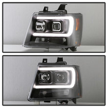 Load image into Gallery viewer, Spyder 07-14 Chevy Suburban/1500/2500/Tahoe V2 Projector Headlights All Blk PRO-YD-CSUB07V2-DRL-BKV2 - eliteracefab.com