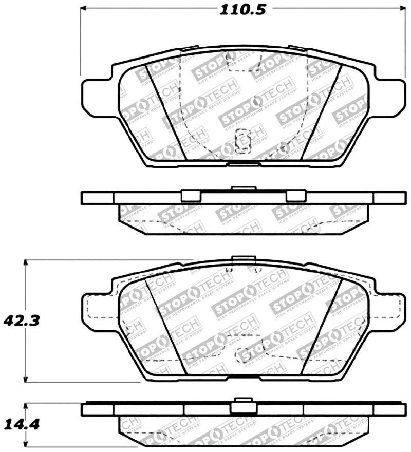 StopTech Performance 06-07 Mazdaspeed 6 Rear Brake Pads - eliteracefab.com