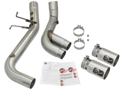 aFe Victory Series 4in 409-SS DPF-Back Exhaust w/ Dual Polished Tips 2017 GM Duramax V8-6.6L(td) L5P aFe