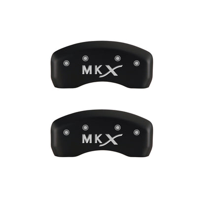 MGP 4 Caliper Covers Engraved Front Lincoln Engraved Rear MKX Red finish silver ch MGP