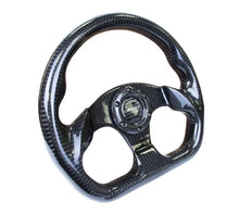 Load image into Gallery viewer, NRG Carbon Fiber Steering Wheel 320mm Flat Bottom Shinny Black Light Tone - eliteracefab.com