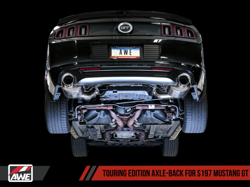 AWE Tuning S197 Mustang GT Axle-back Exhaust - Touring Edition (Chrome Silver Tips) - eliteracefab.com