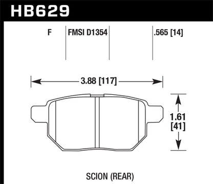 Hawk 08-11 Scion xB / 09-10 Toyota Corolla / 09-10 Matrix / 10 Prius HPS Street Rear Brake Pads - eliteracefab.com