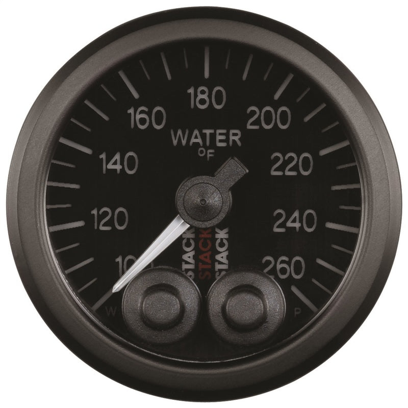 AutoMeter GAUGE; WATER TEMP; PRO-CONTROL; 52MM; BLK; 100-260deg.F; 1/8in. NPTF MALE - eliteracefab.com