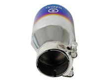 Load image into Gallery viewer, aFe Takeda 304 Stainless Steel Clamp-On Exhaust Tip 2.5in Inlet / 4in Outlet - Blue Flame - eliteracefab.com