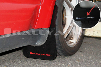 Rally Armor UR Mudflaps Black Urethane White Logo 2005-2009 Legacy / 2005-2009 Outback / 2005-2009 LGT - eliteracefab.com