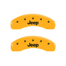 Load image into Gallery viewer, MGP 4 Caliper Covers Engraved Front &amp; Rear Jeep Yellow Finish Black Char 2006 Jeep Commander