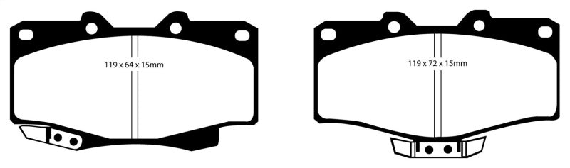 EBC 90-91 Toyota 4 Runner 2.4 Yellowstuff Front Brake Pads - eliteracefab.com