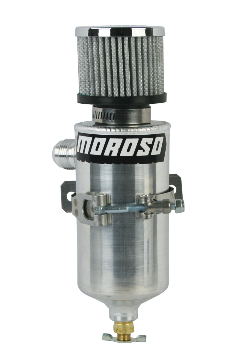 Moroso Breather Tank/Catch Can -12An Male Fitting - Aluminum - eliteracefab.com