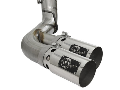 aFe Victory Series 4in 409-SS DPF-Back Exhaust w/ Dual Polished Tips 2017 GM Duramax V8-6.6L(td) L5P aFe