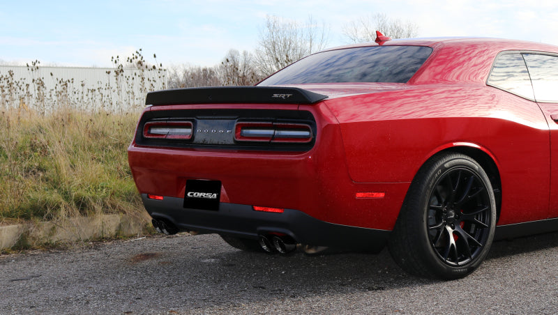 Corsa 15-17 Dodge Challenger Hellcat Dual Rear Exit Sport Exhaust w/ 3.5in Black Tips - eliteracefab.com