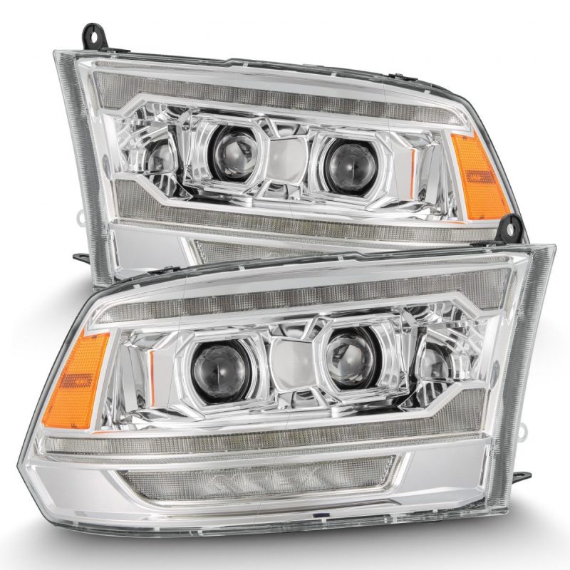 AlphaRex 09-18 Dodge Ram 2500 LUXX LED Proj Headlights Plank Style Chrm w/Activ Light/Seq Signal/DRL - eliteracefab.com