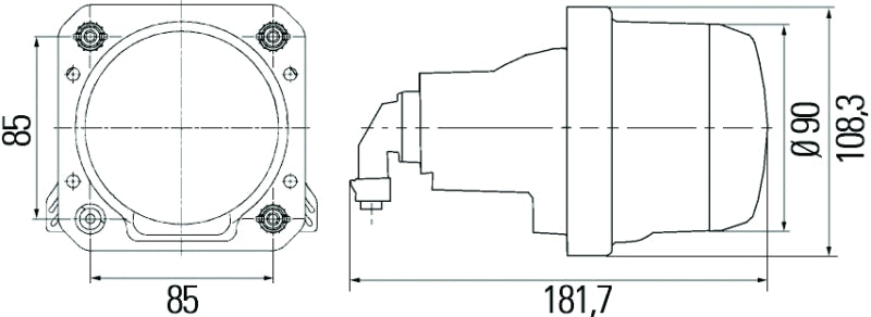 Hella 90mm Bi-Halogen / Bi-Xenon V2 Shutter Pigtail - eliteracefab.com